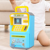 Maxbell Electronic Fingerprint ATM Piggy Bank Password ATM Machine for Children Kids Blue