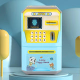 Maxbell Electronic Fingerprint ATM Piggy Bank Password ATM Machine for Children Kids Blue