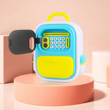 Maxbell ATM Savings Bank Fingerprint and Password Money Saving Box for Kids Children Blue