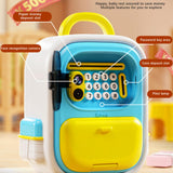 Maxbell ATM Savings Bank Fingerprint and Password Money Saving Box for Kids Children Blue