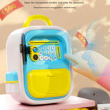 Maxbell ATM Savings Bank Fingerprint and Password Money Saving Box for Kids Children Blue