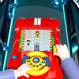 Maxbell Electric Simulation Steering Wheel Toy Simulation Driving for Teens Children Red