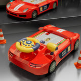 Maxbell Electric Simulation Steering Wheel Toy Simulation Driving for Teens Children Red