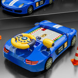 Maxbell Electric Simulation Steering Wheel Toy Simulation Driving for Teens Children Blue