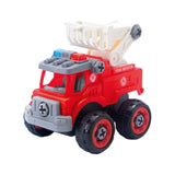 Maxbell Children Construction Truck Screwdriver Toy Take Apart Car Toy for Children Fire Truck