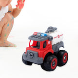 Maxbell Children Construction Truck Screwdriver Toy Take Apart Car Toy for Children Fire Truck