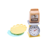 Maxbell 4Pcs 1:12 Dollhouse Miniature Kitchen Scale Flour Bag Plates for Dining Room