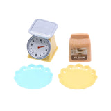 Maxbell 4Pcs 1:12 Dollhouse Miniature Kitchen Scale Flour Bag Plates for Dining Room