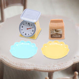Maxbell 4Pcs 1:12 Dollhouse Miniature Kitchen Scale Flour Bag Plates for Dining Room