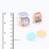 Maxbell 4Pcs 1:12 Dollhouse Miniature Kitchen Scale Flour Bag Plates for Dining Room