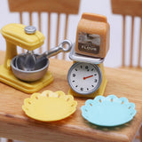 Maxbell 4Pcs 1:12 Dollhouse Miniature Kitchen Scale Flour Bag Plates for Dining Room