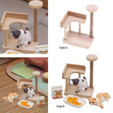 Maxbell 1:12 Dollhouse Cat Climbing Frame Cat Scratch Post for Miniature Scene style A