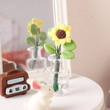 Maxbell Mini Potted Plant Fake Sunflowers Home Miniature Dollhouse Flowers 1 12 Gift