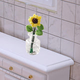 Maxbell Mini Potted Plant Fake Sunflowers Home Miniature Dollhouse Flowers 1 12 Gift