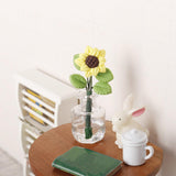 Maxbell Mini Potted Plant Fake Sunflowers Home Miniature Dollhouse Flowers 1 12 Gift