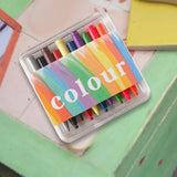 Maxbell 1/12 Dollhouse Crayons Pencils with Acrylic Storage Case Mini Painting Tools