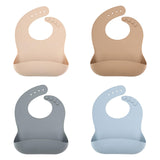 Maxbell Baby Bibs with Large Pocket Breathable Comfortable Eating Bibs for Boys Kids Apricot