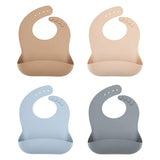 Maxbell Baby Bibs with Large Pocket Breathable Comfortable Eating Bibs for Boys Kids Apricot