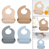 Maxbell Baby Bibs with Large Pocket Breathable Comfortable Eating Bibs for Boys Kids Apricot