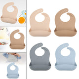 Maxbell Baby Bibs with Large Pocket Breathable Comfortable Eating Bibs for Boys Kids Apricot