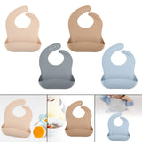 Maxbell Baby Bibs with Large Pocket Breathable Comfortable Eating Bibs for Boys Kids Apricot