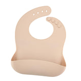 Maxbell Baby Bibs with Large Pocket Breathable Comfortable Eating Bibs for Boys Kids Apricot