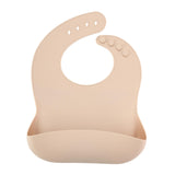 Maxbell Baby Bibs with Large Pocket Breathable Comfortable Eating Bibs for Boys Kids Apricot