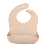 Maxbell Baby Bibs with Large Pocket Breathable Comfortable Eating Bibs for Boys Kids Apricot