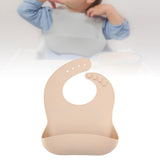 Maxbell Baby Bibs with Large Pocket Breathable Comfortable Eating Bibs for Boys Kids Apricot