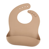 Maxbell Baby Bibs with Large Pocket Breathable Comfortable Eating Bibs for Boys Kids Light Brown