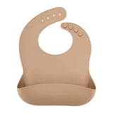 Maxbell Baby Bibs with Large Pocket Breathable Comfortable Eating Bibs for Boys Kids Light Brown