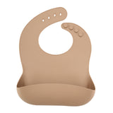 Maxbell Baby Bibs with Large Pocket Breathable Comfortable Eating Bibs for Boys Kids Light Brown