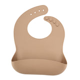 Maxbell Baby Bibs with Large Pocket Breathable Comfortable Eating Bibs for Boys Kids Light Brown