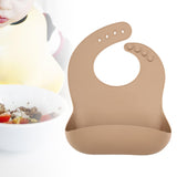 Maxbell Baby Bibs with Large Pocket Breathable Comfortable Eating Bibs for Boys Kids Light Brown
