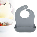 Maxbell Baby Bibs with Large Pocket Breathable Comfortable Eating Bibs for Boys Kids Gray