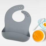 Maxbell Baby Bibs with Large Pocket Breathable Comfortable Eating Bibs for Boys Kids Gray