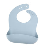 Maxbell Baby Bibs with Large Pocket Breathable Comfortable Eating Bibs for Boys Kids Light Blue