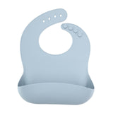 Maxbell Baby Bibs with Large Pocket Breathable Comfortable Eating Bibs for Boys Kids Light Blue