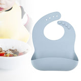 Maxbell Baby Bibs with Large Pocket Breathable Comfortable Eating Bibs for Boys Kids Light Blue