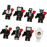 Maxbell 8x Skibidi Toilet Toy DIY Toilet Action Figure for Decoration Desk Halloween