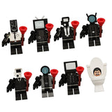 Maxbell 8x Skibidi Toilet Toy DIY Toilet Action Figure for Decoration Desk Halloween