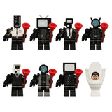 Maxbell 8x Skibidi Toilet Toy DIY Toilet Action Figure for Decoration Desk Halloween