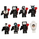 Maxbell 8x Skibidi Toilet Toy DIY Toilet Action Figure for Decoration Desk Halloween