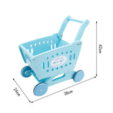 Maxbell Kids Shopping Cart Trolley Mart Shopping Cart for Ages 3 and up Baby Blue