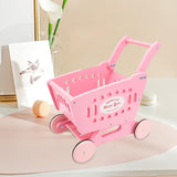 Maxbell Kids Shopping Cart Trolley Mart Shopping Cart for Ages 3 and up Baby Pink