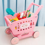 Maxbell Kids Shopping Cart Trolley Mart Shopping Cart for Ages 3 and up Baby Pink
