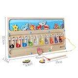 Maxbell Color Matching Game 2 in 1 Girls Boys Wooden Math Toy Magnetic Puzzle Boards