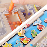 Maxbell Color Matching Game 2 in 1 Girls Boys Wooden Math Toy Magnetic Puzzle Boards