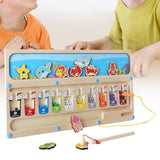 Maxbell Color Matching Game 2 in 1 Girls Boys Wooden Math Toy Magnetic Puzzle Boards