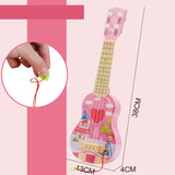 Maxbell Kids Toy Ukulele Musical with Picks for Boy Girls Preschool Ukulele Beginner Pink